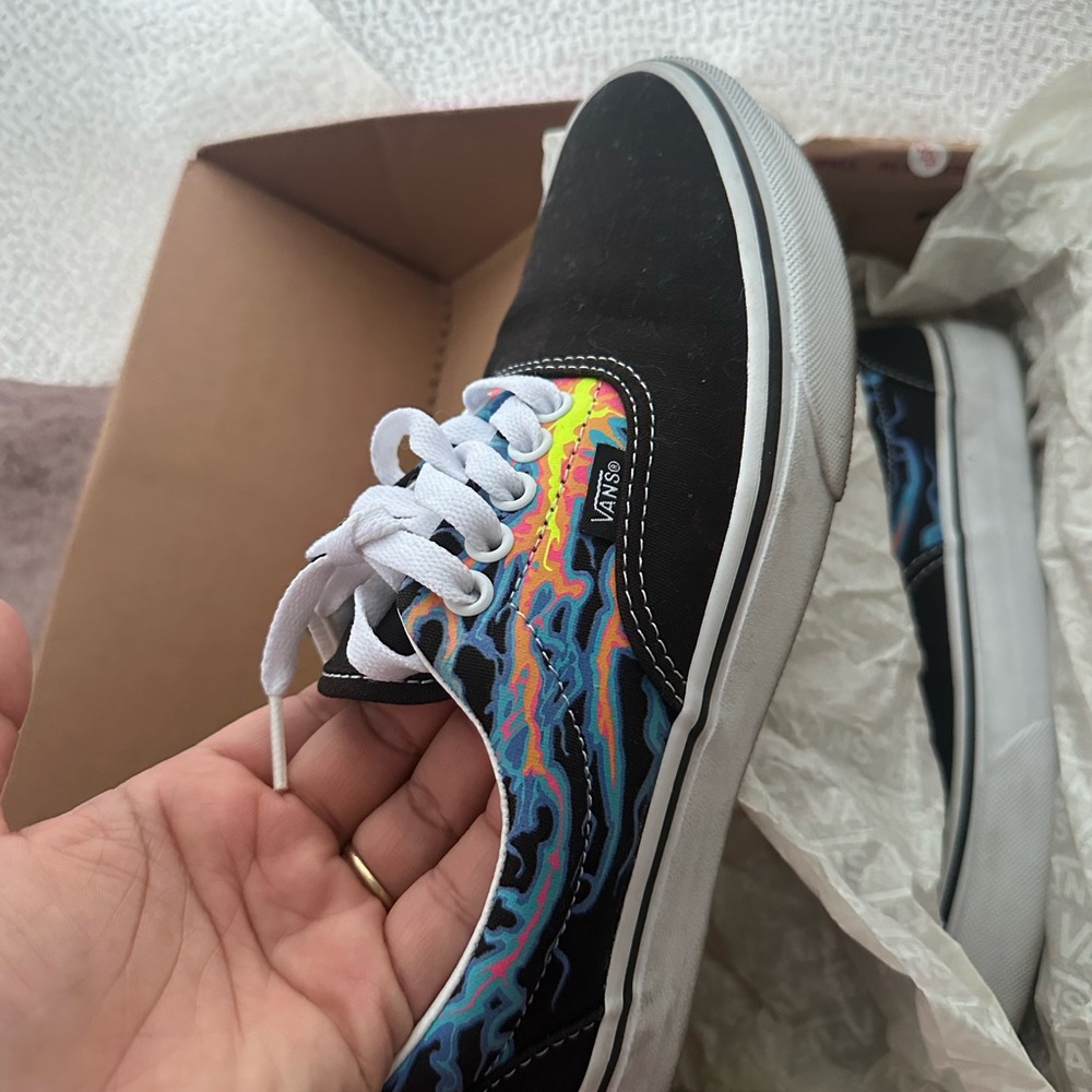 Vans Women’s Black Sneakers with Colorful Swirl